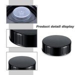 12-Pack Black Poly Seal Screw Caps for Bottles