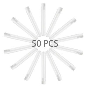 50pcs Clear Plastic Test Tubes with Caps