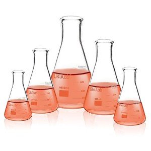 Okulab Borosilicate Erlenmeyer Flask Set, 5 Sizes