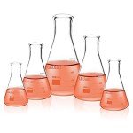 Okulab Borosilicate Erlenmeyer Flask Set, 5 Sizes