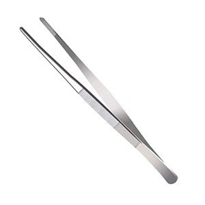 Serrated Bent Tweezers with Knurled Handles