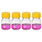 4 Pack Glass Storage Bottles, 100ml with Caps