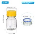 4 Pack Glass Storage Bottles, 100ml with Caps