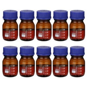 10 Pack of 100ml Borosilicate Glass Storage Bottles