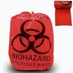 100 Red Biohazard Waste Bags for Medical Disposal