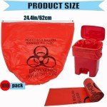 100 Red Biohazard Waste Bags for Medical Disposal