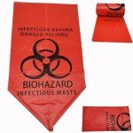 100 Red Biohazard Waste Bags for Medical Disposal