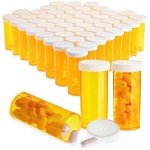 Juvale 50-Pack Orange Empty Pill Bottles with Caps