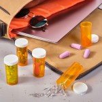 Juvale 50-Pack Orange Empty Pill Bottles with Caps