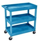 LUXOR EC111-BU Utility Tub Cart with Three Shelves