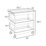 LUXOR EC111-BU Utility Tub Cart with Three Shelves