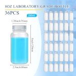 Tatuo 36-Pack 8oz Plastic Lab Sample Bottles