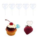 100 Clear Disposable Heart Shape Jam Straws
