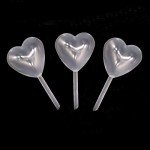 100 Clear Disposable Heart Shape Jam Straws