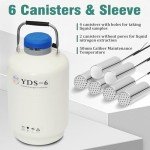 6L Liquid Nitrogen Container with 6 Canisters