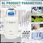 6L Liquid Nitrogen Container with 6 Canisters