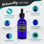 24 Pack Blue 2 Oz Glass Dropper Bottles