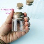 Clear Glass Vials with Cork Stopper - 2pcs