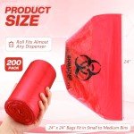 200 Pack Biohazard Waste Bags for Safe Disposal
