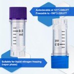 CryoKING 1000Pcs 0.5ml Cryogenic Vials with Caps