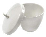 EISCO Tall Porcelain Crucible with Lid, 50ml