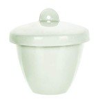 EISCO Tall Porcelain Crucible with Lid, 50ml