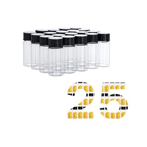 25 Pack 30ML Clear Glass Vials with Caps