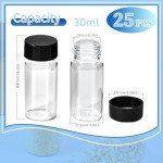 25 Pack 30ML Clear Glass Vials with Caps