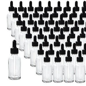 48 Pack 2oz Clear Glass Dropper Bottles