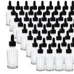 48 Pack 2oz Clear Glass Dropper Bottles
