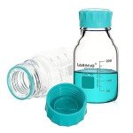 Set of 4 Aqua Blue Glass Storage Bottles, 250ml