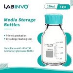 Set of 4 Aqua Blue Glass Storage Bottles, 250ml