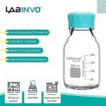 Set of 4 Aqua Blue Glass Storage Bottles, 250ml