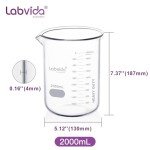 2000ml Thick Glass Beaker - Labvida Low Form