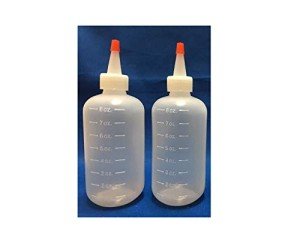 8oz Plastic Boston Round Squeeze Bottles (2 Pack)