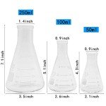 Erlenmeyer Flask Set - Narrow Mouth (50ml, 100ml, 250ml)