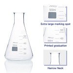 Maccx 500ml Narrow-Mouth Glass Erlenmeyer Flask - 4 Pack