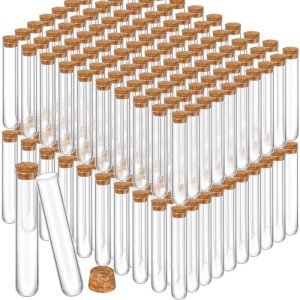 200 Glass Test Tubes with Cork Stoppers - 25x140mm