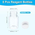 PATIKIL 8 Pack 20ml Reagent Bottles - Translucent