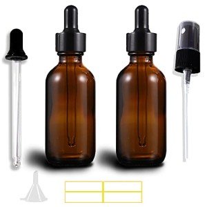 2oz Amber Glass Bottles with Dropper for Oils