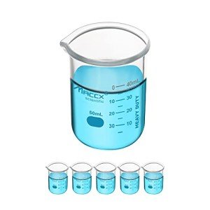 Heavy Duty Glass Beaker Set, 50ml, Pack of 5