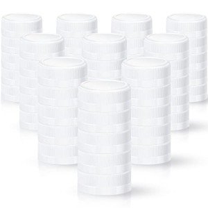 50 Pcs White 38 mm Plastic Bottle Caps