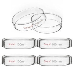 Stonylab 5-Pack Glass Petri Dishes with Lids
