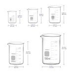 Labasics Borosilicate Glass Beaker Set - 5 Sizes