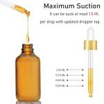 Amber Glass Dropper Bottles with Golden Caps - 24 Pack