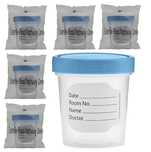 Sterile Specimen Cups with Lids - 5 Count