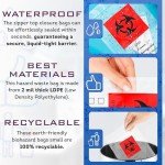 Biohazard Specimen Bags - 8x10 Inches, Pack of 100