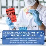 Biohazard Specimen Bags - 8x10 Inches, Pack of 100
