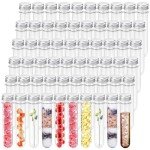 60pcs Clear Plastic Test Tubes with Caps