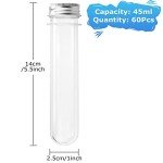 60pcs Clear Plastic Test Tubes with Caps